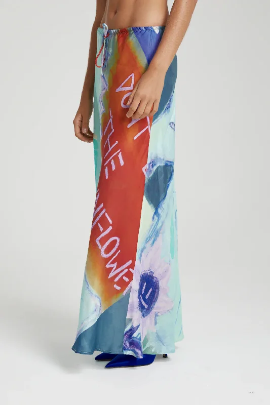 RELAXED MAXI SKIRT - BLUE SUNFLWR