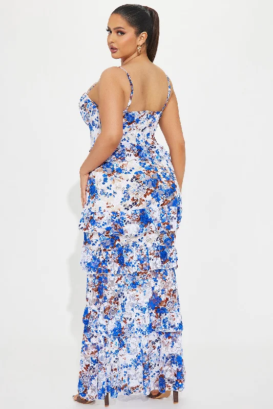 Grace Lace Maxi Dress - Blue/combo