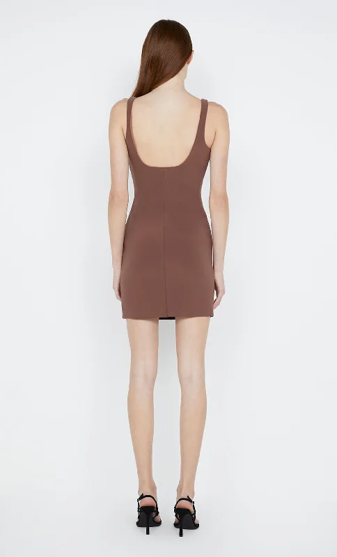 KARINA MINI DRESS - CHOCOLATE