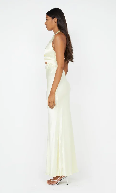 SABIA TWIST DRESS - ICE YELLOW