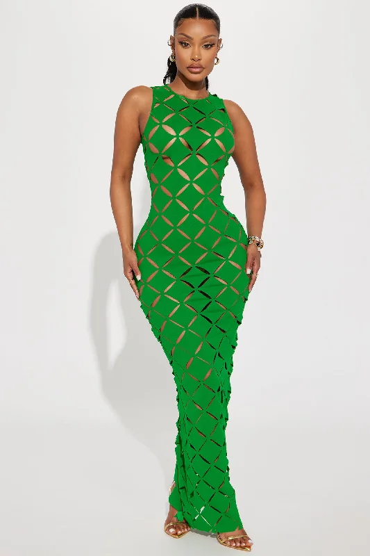 Tanya Cut Out Maxi Dress - Kelly Green