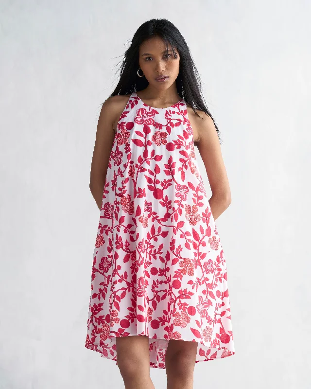 Delilah Dress - Red & White